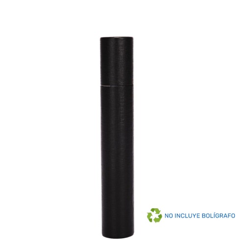 Tubo Porta-Lápiz o Bolígrafo, en cartón forrado negro.