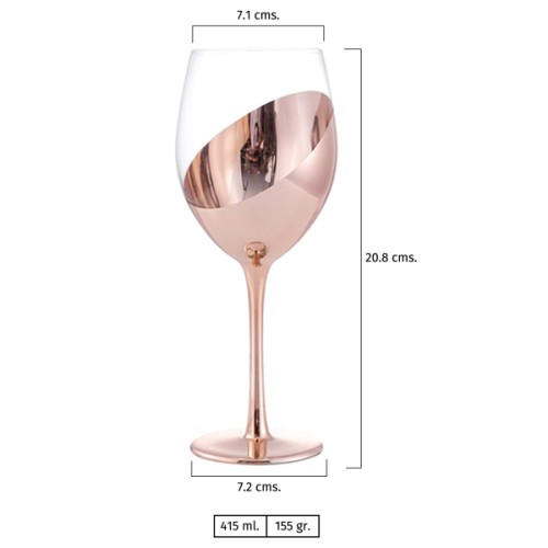 Set de Copas y Decantador para Vinos ENCOBRIZADO M88